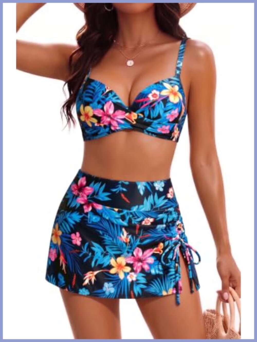 Underwire Push Up High Waist Skirted Bikini Set Two Piece Swimsuit